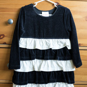 Hanna Andersson Black White Tiered Dress 100 (4T)